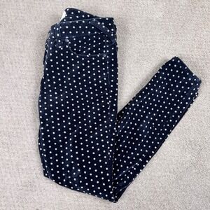 Free People Black Polka Dot Velvet Pants Women's Size 26 Office Business Casual